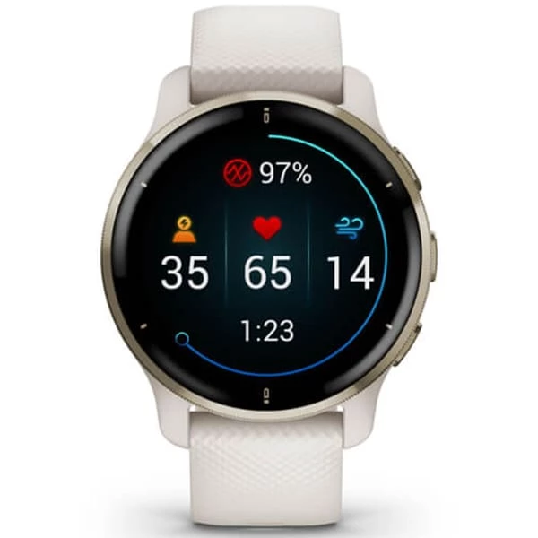 Montres Cardio GPS GARMIN VENU 2 PLUS CREAM GOLD 22 Blanc 2 Montres Cardio GPS GARMIN VENU 2 PLUS CREAM GOLD 22 Blanc – Image 2
