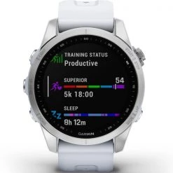 Montres Cardio GPS GARMIN FENIX 7S SILVER W/WHITE BAND 22 Blanc / Gris -Electronique Eclairage Soldes 2022 9 101769 fenix 7s silver w white band 010 02539 03 04