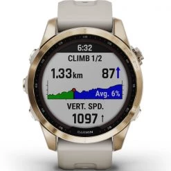 Montres Cardio GPS GARMIN FENIX 7S SAPPHIRE SOLAR LIGHT GOLD W/SAND BAND 22 Beige -Electronique Eclairage Soldes 2022 9 101770 fenix 7s sapphire solar light gold w sand band 010 02539 21 03