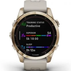 Montres Cardio GPS GARMIN FENIX 7S SAPPHIRE SOLAR LIGHT GOLD W/SAND BAND 22 Beige -Electronique Eclairage Soldes 2022 9 101770 fenix 7s sapphire solar light gold w sand band 010 02539 21 04