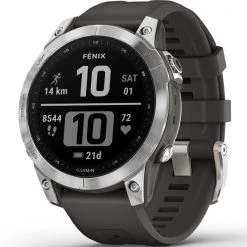 Montres Cardio GPS GARMIN FENIX 7 SILVER W/GREY BAND 22 Gris / Noir