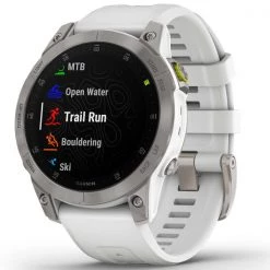 Montres Cardio GPS GARMIN EPIX GEN 2 SAPPHIRE SILVER W/WHITE BAND 22 Blanc / Gris