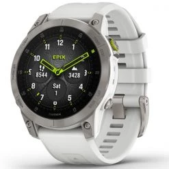 Montres Cardio GPS GARMIN EPIX GEN 2 SAPPHIRE SILVER W/WHITE BAND 22 Blanc / Gris -Electronique Eclairage Soldes 2022 9 101785 epix sapphire silver w white band 010 02582 21 05