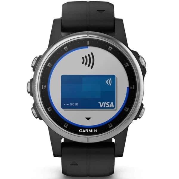 Montres Cardio GPS GARMIN FENIX 5S PLUS SILVER W/BLACK BAND 19 Noir – Image 4