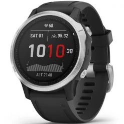 Montres Cardio GPS GARMIN FENIX 6S SILVER W/BLACK BAND 21 Noir