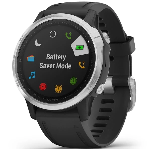 Montres Cardio GPS GARMIN FENIX 6S SILVER W/BLACK BAND 21 Noir 4 Montres Cardio GPS GARMIN FENIX 6S SILVER W/BLACK BAND 21 Noir – Image 4