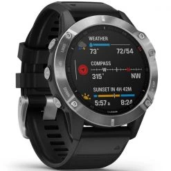 Montres Cardio GPS GARMIN FENIX 6 SILVER W/BLACK BAND 21 Noir / Gris -Electronique Eclairage Soldes 2022 9 64851 fenix 6 silver w black band 010 02158 00 03