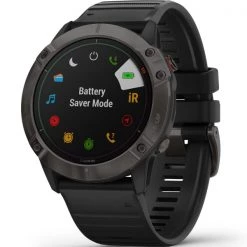 Montres Cardio GPS GARMIN FENIX 6X PRO SOLAR TITANE CARBON GRAY W/BLACK BAND 21 Noir -Electronique Eclairage Soldes 2022 9 64861 010 02157 21 03