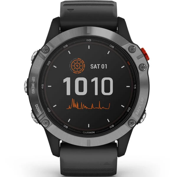 Montres Cardio GPS GARMIN FENIX 6 SOLAR SILVER W/BLACK BAND 21 Noir 4 Montres Cardio GPS GARMIN FENIX 6 SOLAR SILVER W/BLACK BAND 21 Noir – Image 4