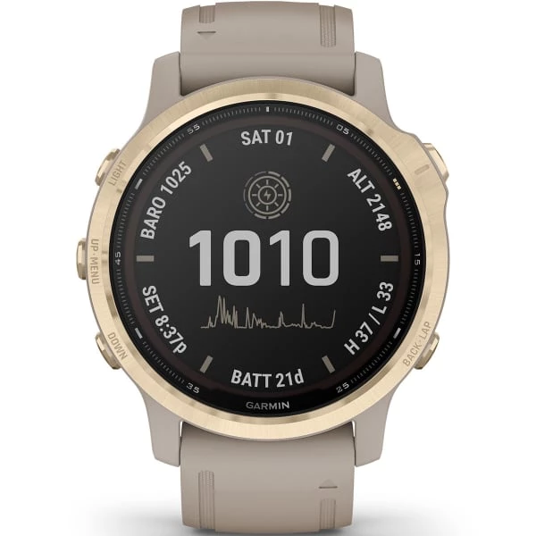 Montres Cardio GPS GARMIN FENIX 6S PRO SOLAR LT.GOLD W/ LT. SAND BAND 21 Beige 4 Montres Cardio GPS GARMIN FENIX 6S PRO SOLAR LT.GOLD W/ LT. SAND BAND 21 Beige – Image 4