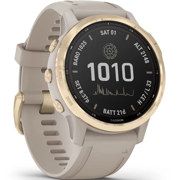 Montres Cardio GPS GARMIN FENIX 6S PRO SOLAR LT.GOLD W/ LT. SAND BAND 21 Beige 6 Montres Cardio GPS GARMIN FENIX 6S PRO SOLAR LT.GOLD W/ LT. SAND BAND 21 Beige – Image 6